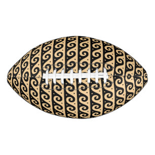 Greek Fret, Mediterranean Wave Pattern, Brown American Football