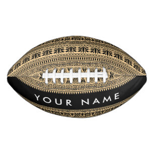 Greek Fret, Mixed Meander Key, Brown, Your Name American Football