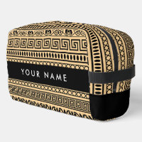 Greek Fret, Mixed Meander Key, Brown, Your Name