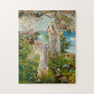 Greek Girls on the Shore Joaquín Sorolla Art Jigsaw Puzzle