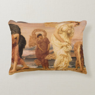 Greek Girls Picking Up Pebbles By Lord Leighton Decorative Cushion