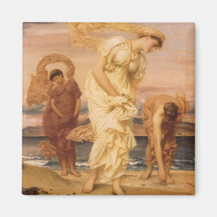 Greek Girls Picking Up Pebbles By Lord Leighton Magnet