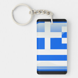 Greek glossy flag key ring