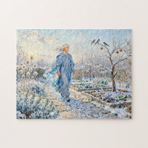 Greek God Boreas Winter Garden Jigsaw Puzzle