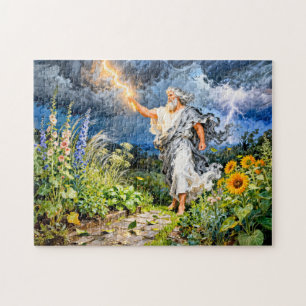 Greek God Boreas Winter Garden Jigsaw Puzzle