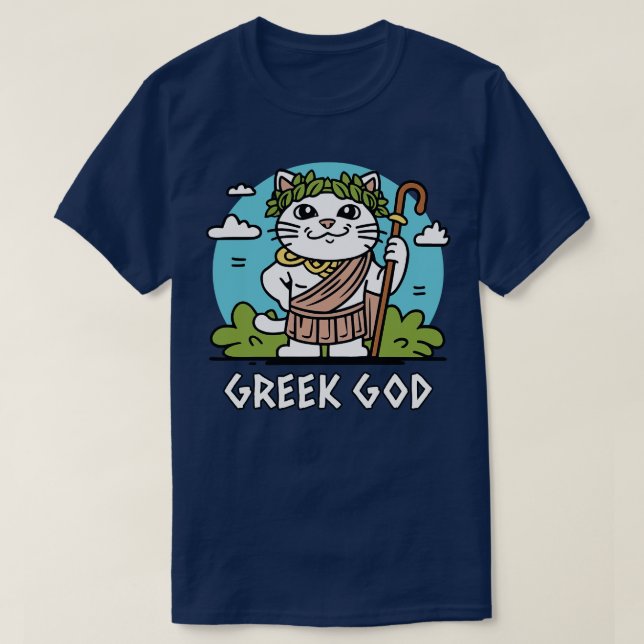 Greek God Cat Edition Funny gifts T-Shirt (Design Front)