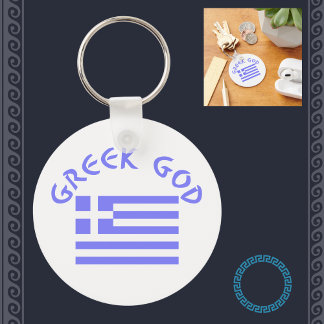 Greek God & Flag Key Ring