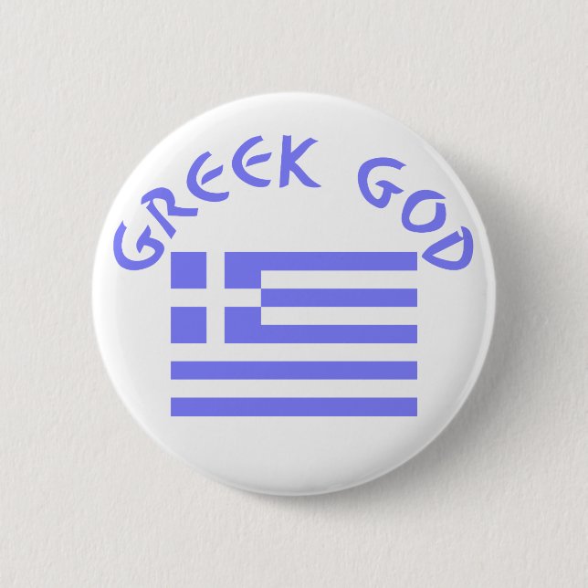Greek God Flag of Greece 6 Cm Round Badge (Front)