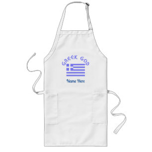 Greek God Flag of Greece Personalised  Long Apron