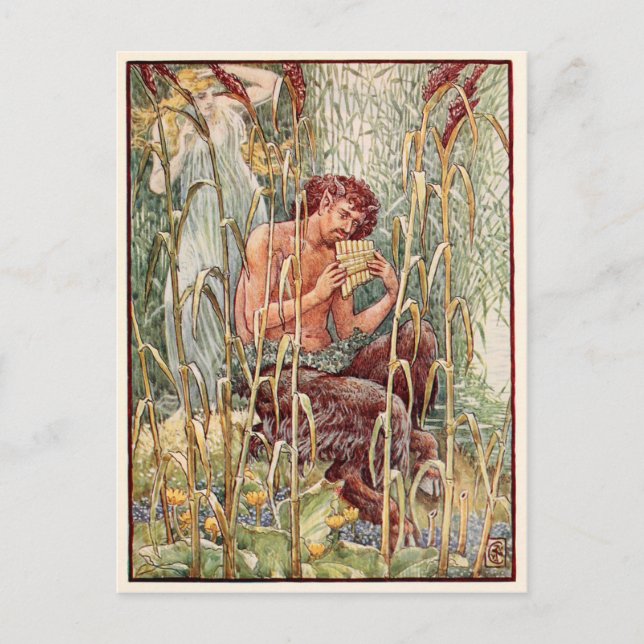 Greek God Pan vintage image Postcard (Front)