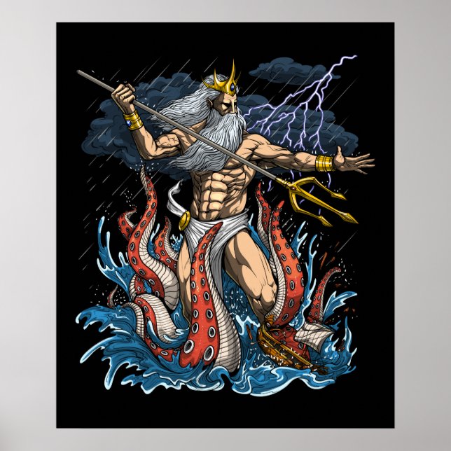 Greek God Poseidon Poster (Front)