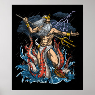 Greek God Poseidon Poster