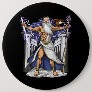 Greek God Zeus 6 Cm Round Badge