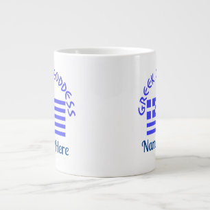 Greek Goddess and Flag of Greece Large Coffee Mug
