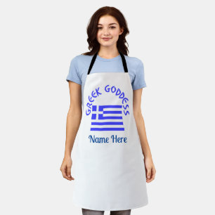 Greek Goddess and Flag of Greece Personalised  Apron