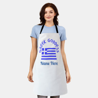 Greek Goddess and Flag of Greece Personalized  Apron