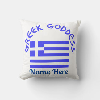 Greek Goddess and Flag of Greece Personalized  Cushion