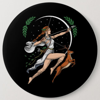 Greek Goddess Artemis 6 Cm Round Badge
