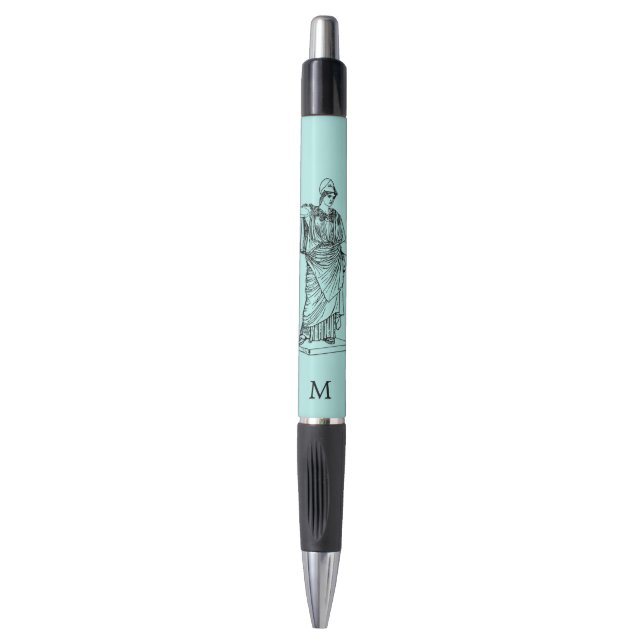 Greek Goddess Athena & Monogram Pen (Front Vertical)