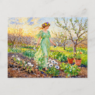 Greek Goddess Chloris Spring Garden Postcard