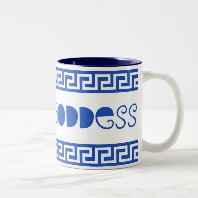 GREEK GODDESS GREEK KEY Two-Tone COFFEE MUG (Right)