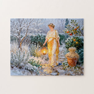 Greek Goddess Hestia Winter Garden Jigsaw Puzzle