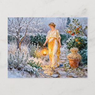 Greek Goddess Hestia Winter Garden Postcard