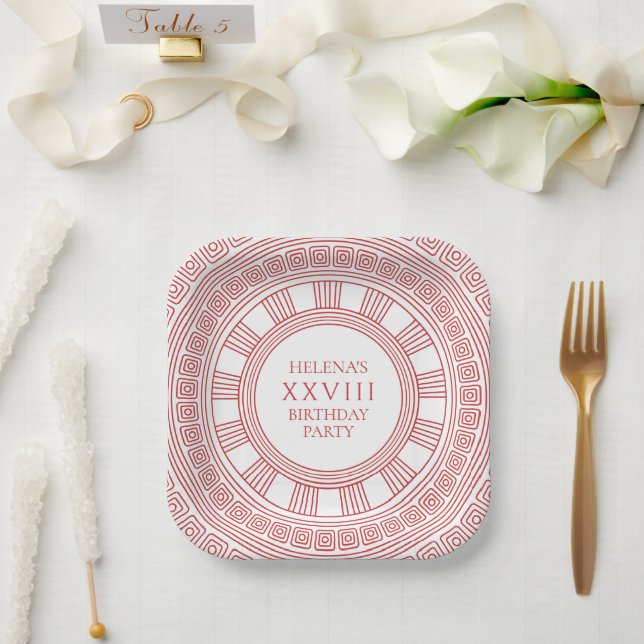Greek Goddess Party Plates in pink (Wedding)