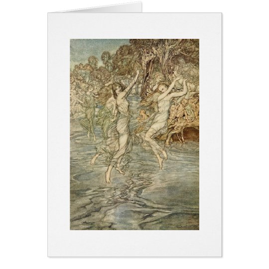 Greek Goddesses Over Water (Blank Inside) Card