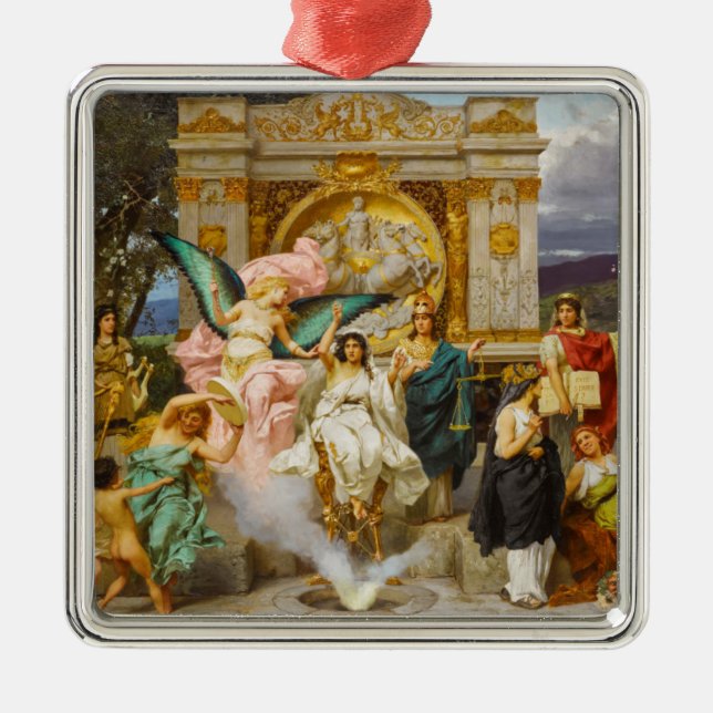 Greek Gods on Mount Parnassus Metal Tree Decoration (Front)
