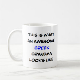 greek grandma, awesome coffee mug