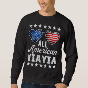 Greek Grandma Fourth Of July  Women All American Y Sweatshirt