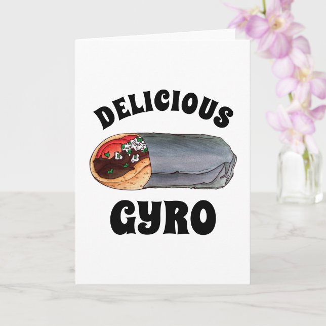 Greek Gyro Pita Meat Sandwich Mediterranean Food Card (Orchid)