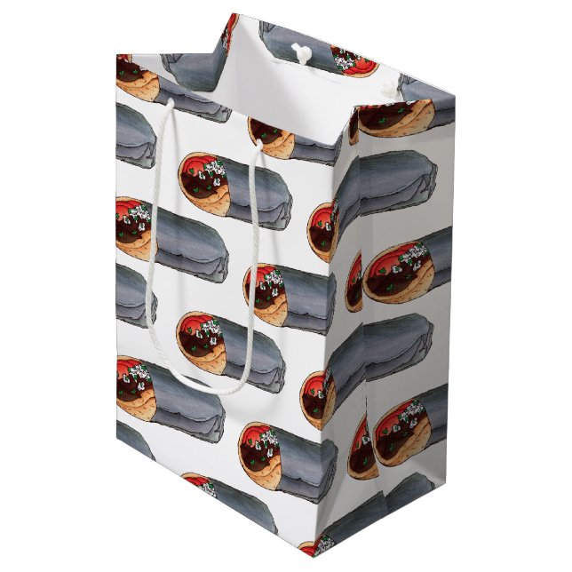 Greek Gyro Pita Meat Sandwich Mediterranean Food Medium Gift Bag (Front Angled)