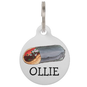 Greek Gyro Pita Meat Sandwich Mediterranean Food Pet Tag