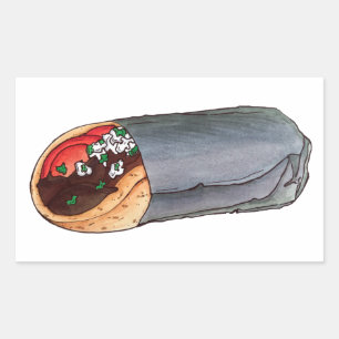 Greek Gyro Pita Meat Sandwich Mediterranean Food Rectangular Sticker