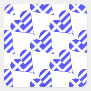Greek Heart Funky Tiled Square Sticker