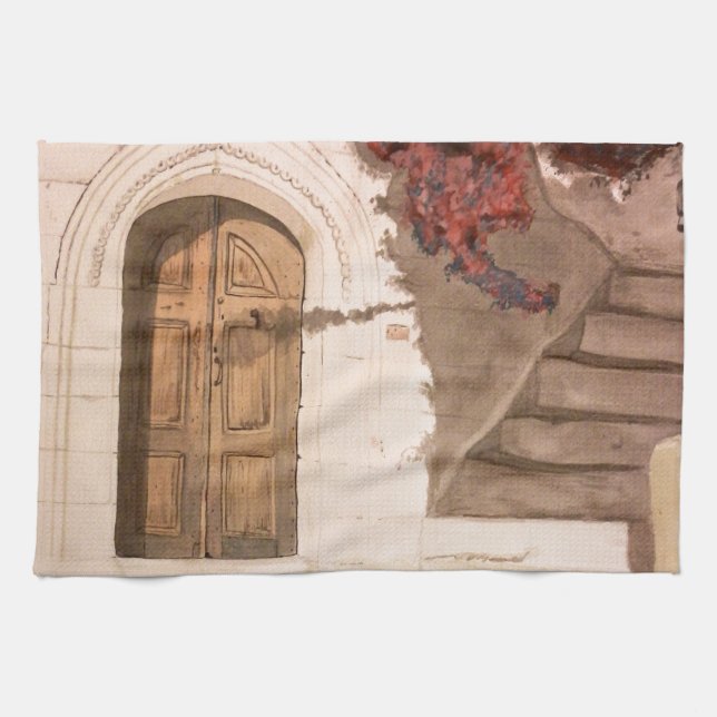 Greek Holidays Tea Towel (Horizontal)