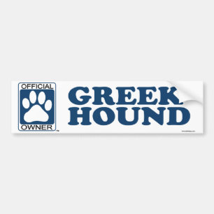 Greek Hound Blue Bumper Sticker
