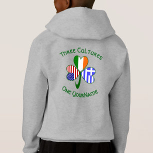 Greek Irish American Shamrock Flag Personalised
