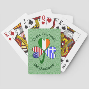 Greek Irish American Shamrock Personalised Playing Cards