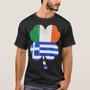 Greek Irish Shamrock Greece Ireland Flag St T-Shirt