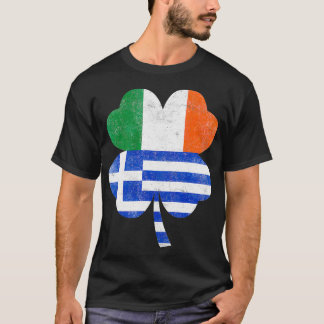 Greek Irish Shamrock Greece Ireland Flag St T-Shirt