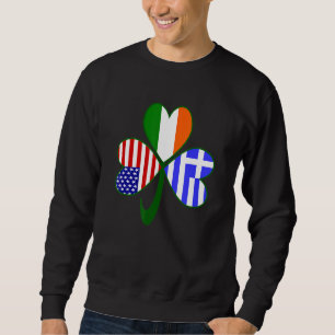 Greek Irish Usa Shamrock Sweatshirt