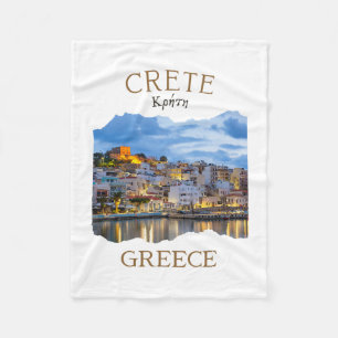 Greek Island Crete Greece Featuring Rethimno Town Fleece Blanket