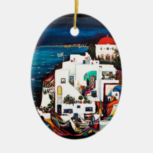 Greek Island Dreams Ceramic Tree Decoration