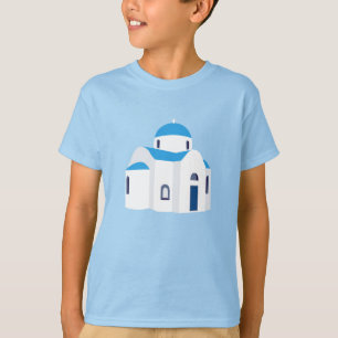 Greek Island Greece Blue Dome Church T-Shirt