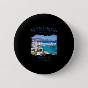 Greek Island Mykonos Greece Vacation Family Outfit 6 Cm Round Badge