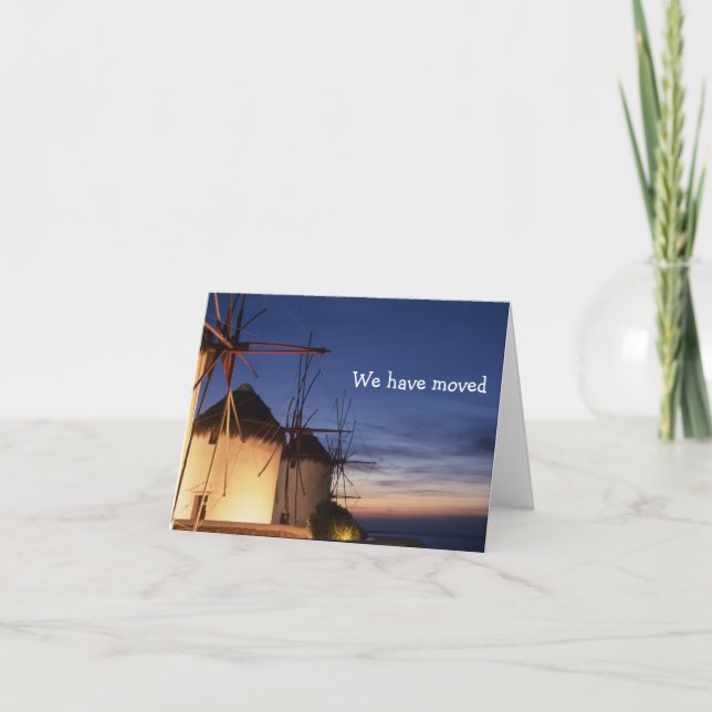 Greek island new address card (Front)