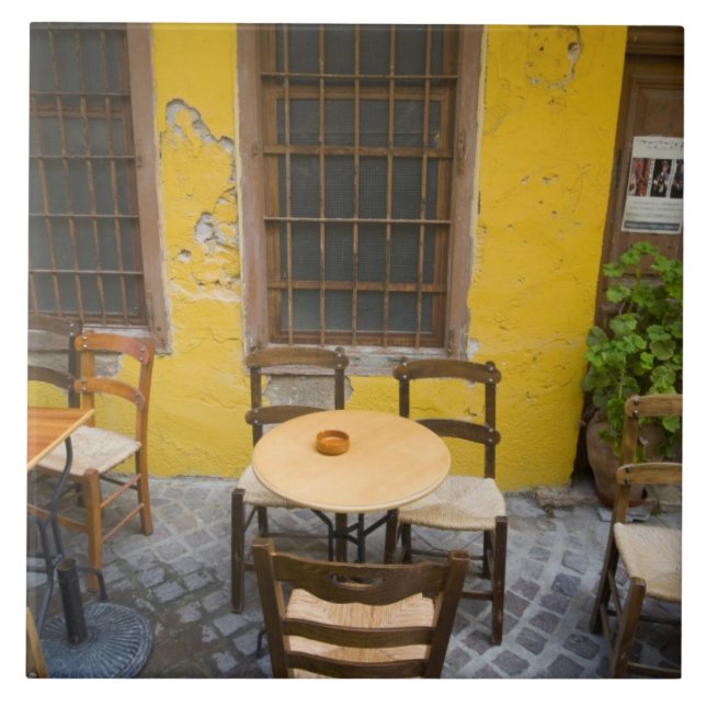 Greek Island of Crete and old town of Chania 3 Tile (Front)